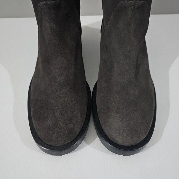 NEW Stuart Weitzman Sadie Mid Calf Boot Womens 10.5 Gray Suede Western Pull On - Picture 5 of 15